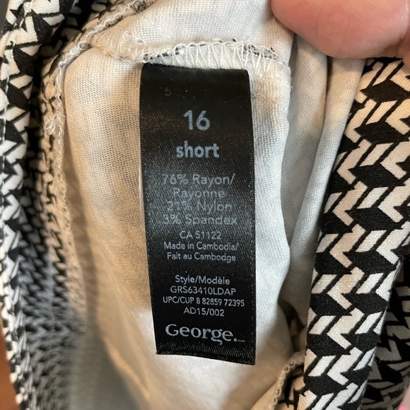 16P shorts black white GEORGE Bermuda length 16 - Picture 6 of 7